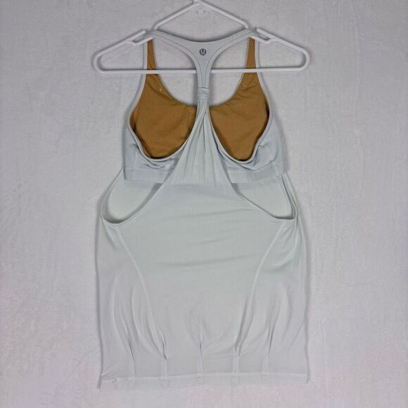 Lululemon White Racerback Tank Top with Built In Sports Bra Size 8 - Picture 5 of 10